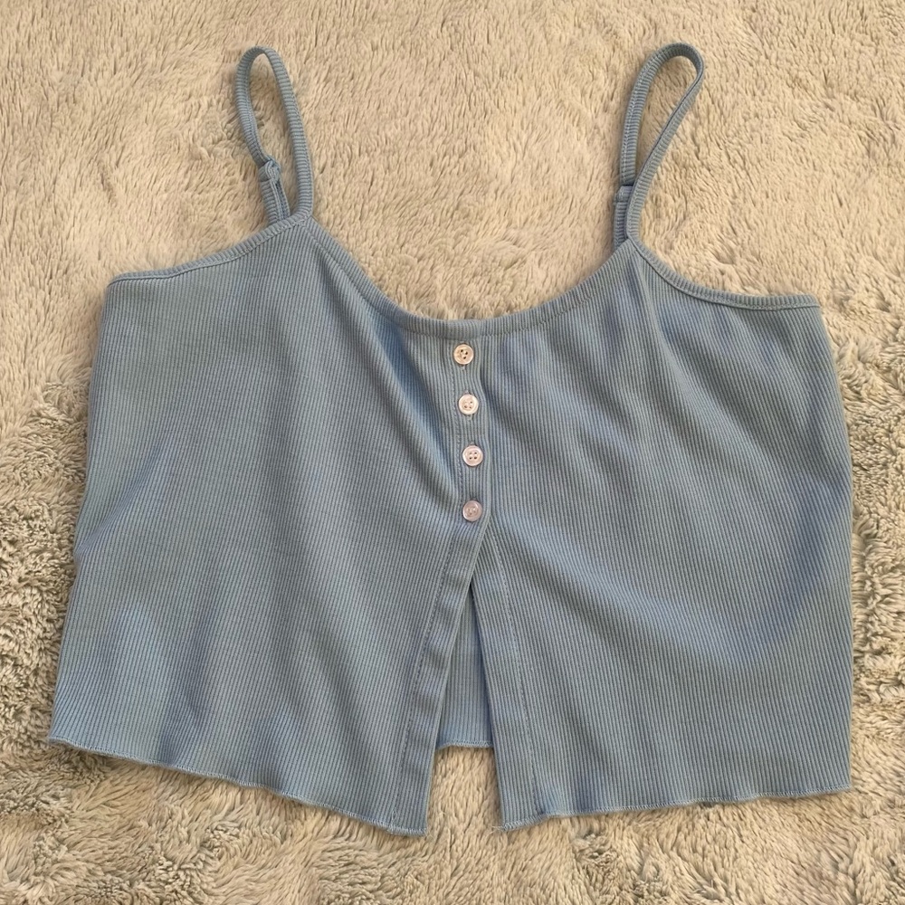 Blue Cropped Tank Top